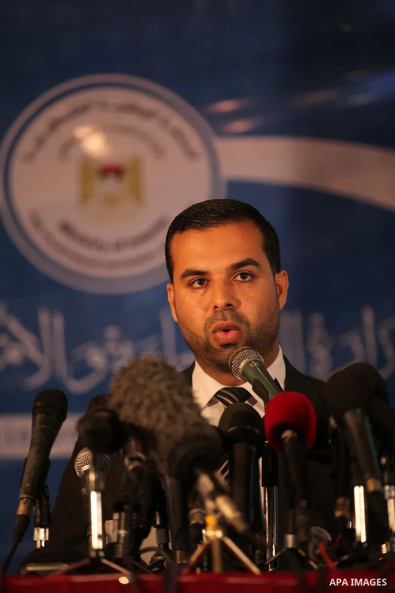Eyad al-Bozm, the spokesman of the Palestinian Ministry of the Interior, speak during a press conference, in Gaza city on June 10, 2015. Photo by Ashraf Amra