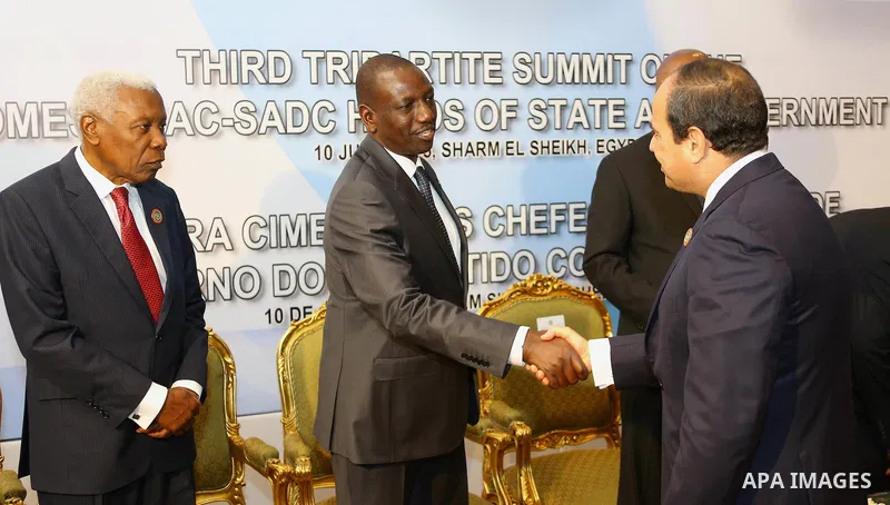 Egypt's President Abdel Fattah al-Sisi attends the African summit meeting in the Egyptian resort of Sharm el-Sheikh, on June 10, 2015. Senior African officials were negotiating a trade deal in Egypt to create a common ma...