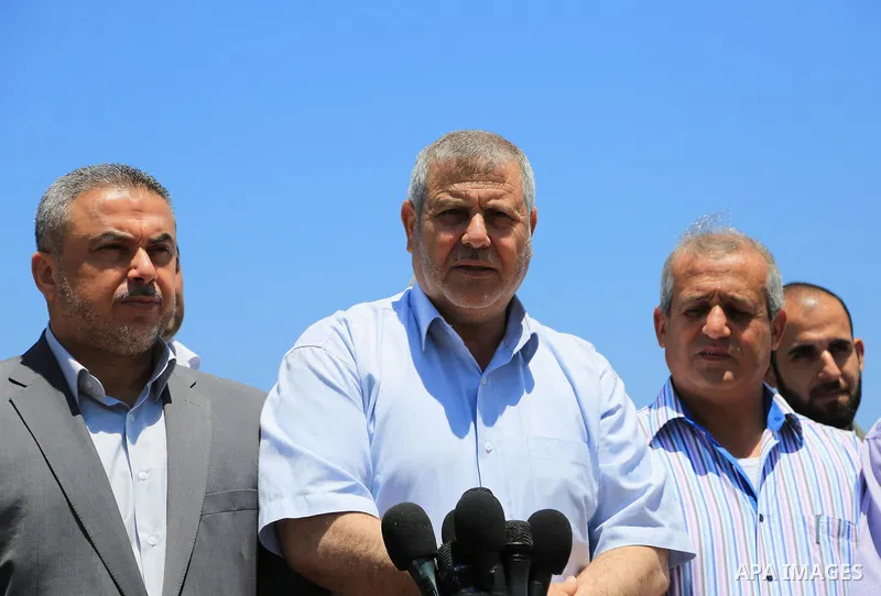 Islamic Jihad leader Khaled al-Batsh speaks during a press conference Gaza city, June 15, 2015. Photo by Mohammed Asad