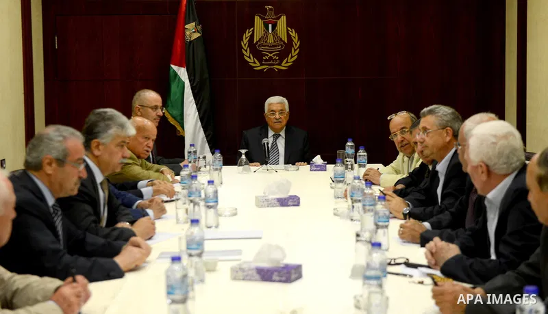 Palestinian President, Mahmoud Abbas (Abu Mazen) chairs a meeting of the Executive Committee in the West Bank city of Ramallah on June 30, 2015. Photo by Osama Falah
