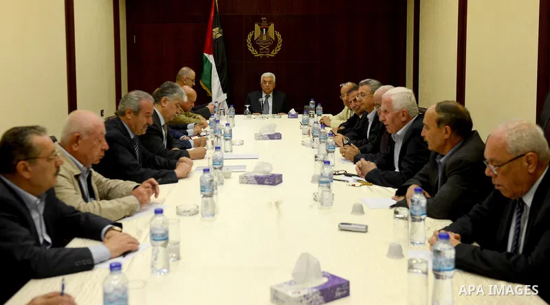 Palestinian President, Mahmoud Abbas (Abu Mazen) chairs a meeting of the Executive Committee in the West Bank city of Ramallah on June 30, 2015. Photo by Osama Falah