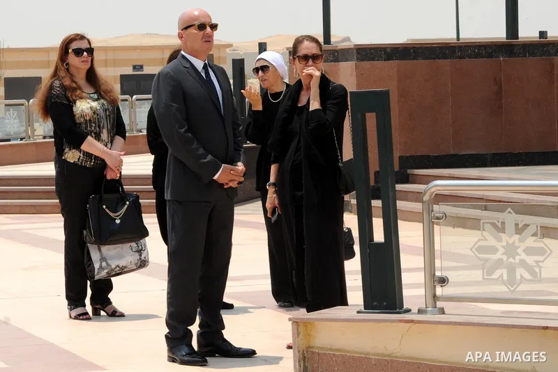 Actors and cinema workers attend the funeral of Egyptian actor Omar Sharif at the Mushir Tantawi mosque in Cairo, Egypt, 12 July 2015. According to the Egyptian actor's agent, Omar Sharif died at the age of 83 of a heart...