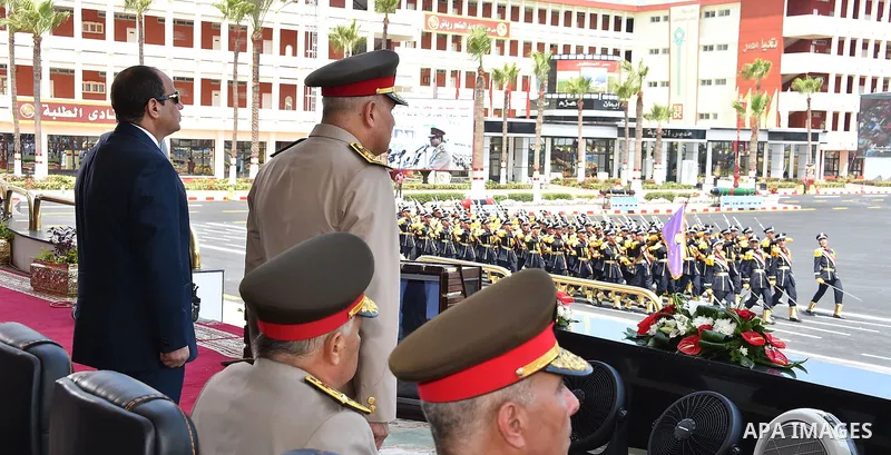 Egyptian President Abdel Fattah al-Sisi attends a graduation ceremony of the Navy and Air Force academies in Cairo, Egypt July 22, 2015. Photo by Egyptian Presidency
