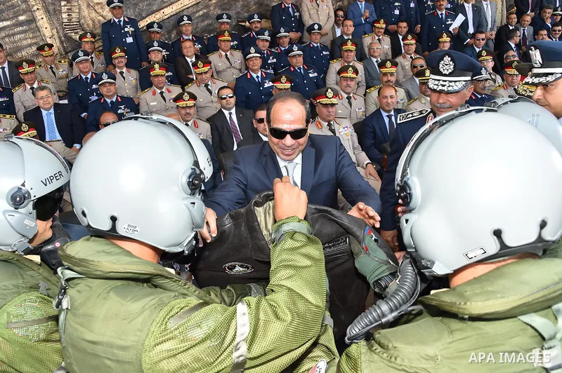 Egyptian President Abdel Fattah al-Sisi attends a graduation ceremony of the Air Force academy in Cairo, Egypt July 27, 2015. Photo by Egyptian President Office