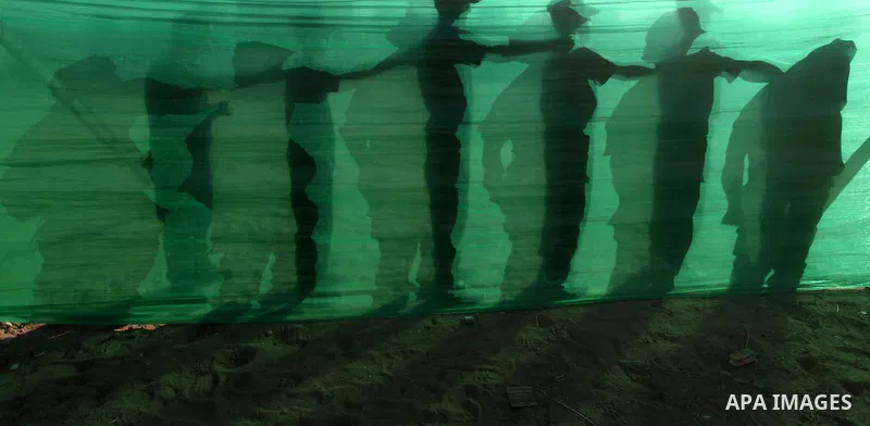 Palestinian youths demonstrate their skills during a military-style camp organized by the Hamas movement in Gaza City on July 28, 2015. Hamas's armed wing organized "Liberation Youths Camps" for young Palestinians aged b...