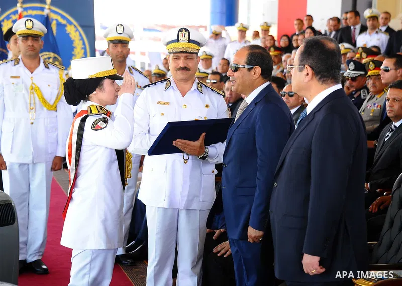 Egyptian President Abdel Fattah al-Sisi attends a graduation ceremony of the police officers academy in Cairo, Egypt July 29, 2015. Photo by Egyptian President Office