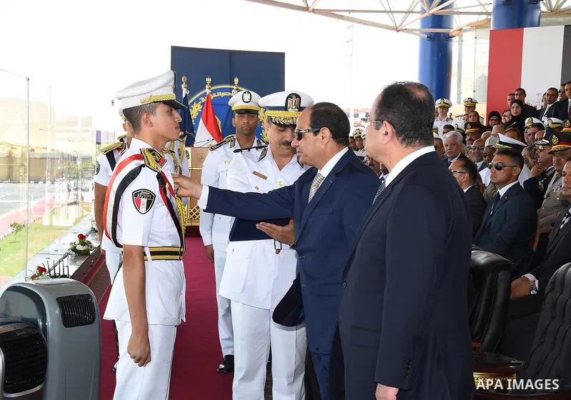 Egyptian President Abdel Fattah al-Sisi attends a graduation ceremony of the police officers academy in Cairo, Egypt July 29, 2015. Photo by Egyptian President Office