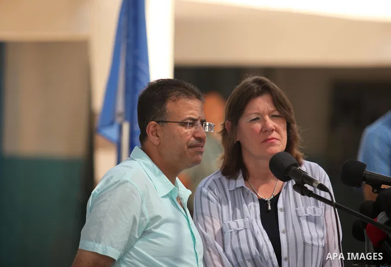 UNRWA Deputy Commissioner-General Sandra Mitchell, speaks during a press conference, in Gaza city on August 3, 2015. The United Nations Relief and Works Agency for Palestinians in the Near East (UNRWA) held an emergency...