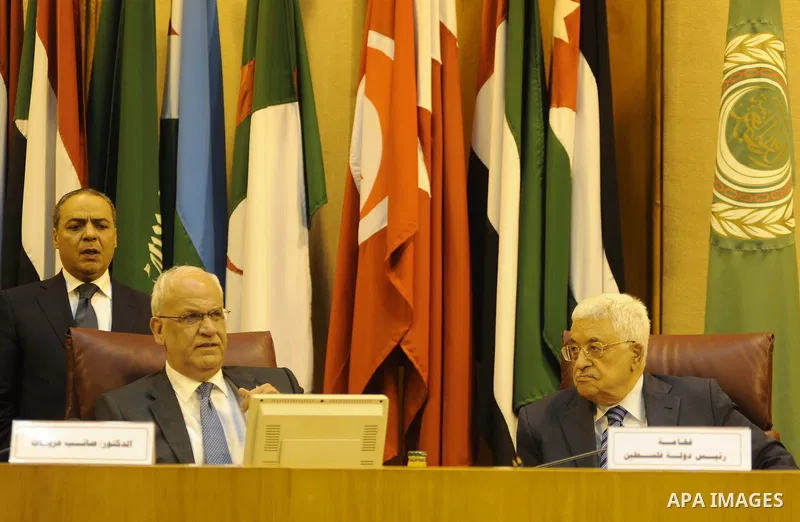 Palestinian President Mahmoud Abbas attends Arab League foreign ministers meeting in the Egyptian capital Cairo on August 5, 2015. Fifteen Arab League foreign ministers meet in Cairo to discuss clashes involving Israeli...