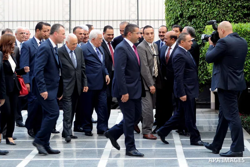 Palestinian President Mahmoud Abbas arrives for an Arab League foreign ministers meeting in the Egyptian capital Cairo on August 5, 2015. Fifteen Arab League foreign ministers meet in Cairo to discuss clashes involving I...