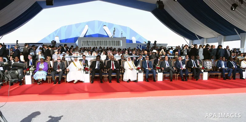 Visitors attend the inauguration ceremony of the new Suez Canal, in Ismailia, Egypt, August 6, 2015. Egypt staged a show of international support on Thursday as it inaugurated a major extension of the Suez Canal which Pr...