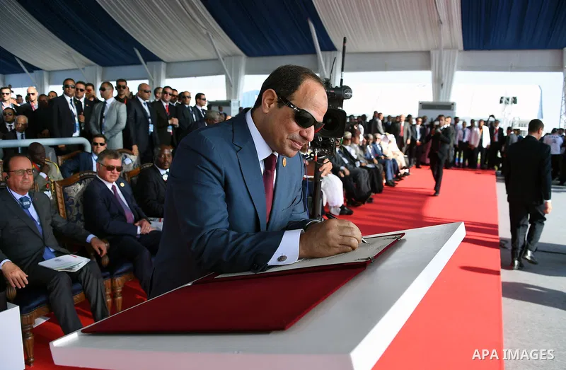 Egyptian President Abdel Fattah al-Sisi attends the inauguration ceremony of the new Suez Canal, in Ismailia, Egypt, August 6, 2015. Egypt staged a show of international support on Thursday as it inaugurated a major exte...