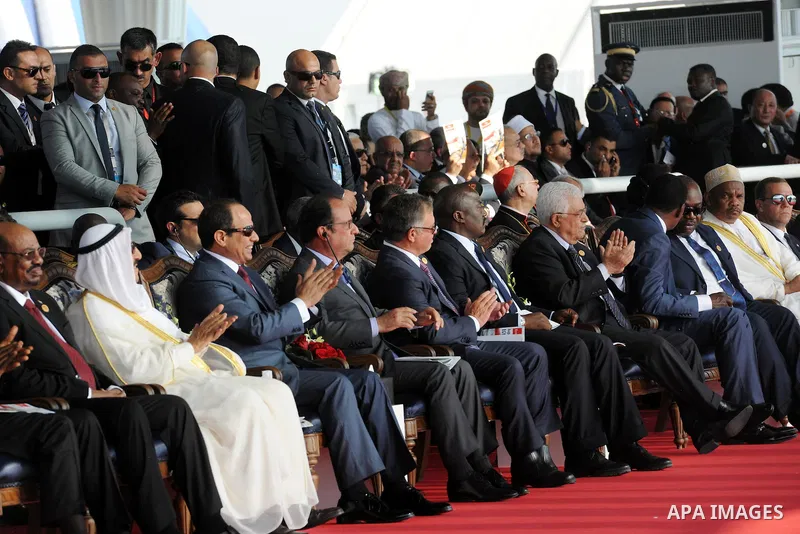 Palestinian President Mahmoud Abbas attends a ceremony of the new Suez Canal, in Ismailia, Egypt, August 6, 2015. Egypt staged a show of international support on Thursday as it inaugurated a major extension of the Suez C...