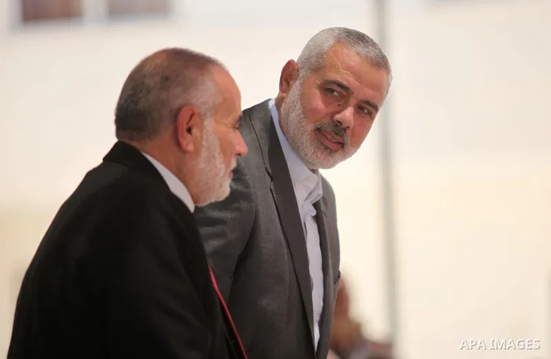 Senior Hamas leader Ismail Haniyeh, attends a protest against the United Nations Relief and Works Agency (UNRWA), decision to reduce of the services in Gaza city on August 12, 2015. The Deputy Commissioner-General Sandra...