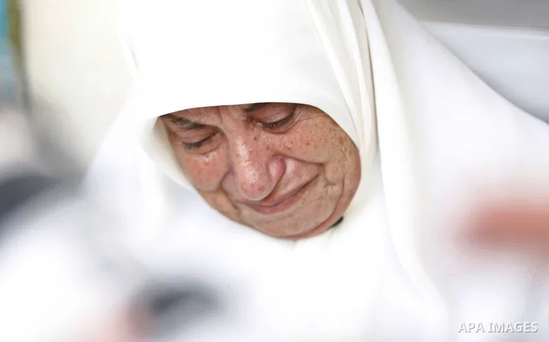 A relatives mourns during the funeral of 21-year-old Rafiq Taj, a Palestinian who was shot dead by Israeli forces after stabbing an Israeli border policeman, on August 16, 2015 near the West Bank village of Tubas in the...