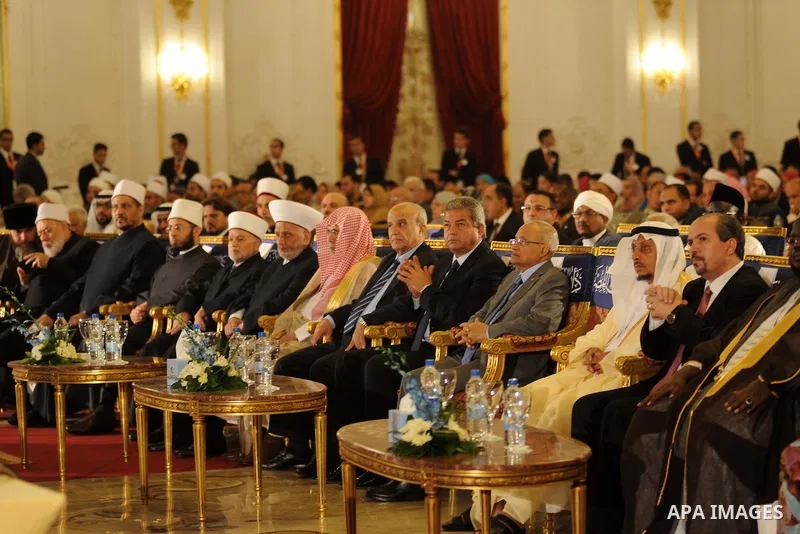Delegations of senior muftis participate in the Fatwa conference organised by Dar al-Ifta, in cairo on August 18, 2015. Egypt's Dar al-Ifta held a two-day international Fatwa conference to counter radical extremism entit...