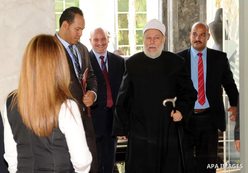 Delegations of senior muftis participate in the Fatwa conference organised by Dar al-Ifta, in cairo on August 18, 2015. Egypt's Dar al-Ifta held a two-day international Fatwa conference to counter radical extremism entit...