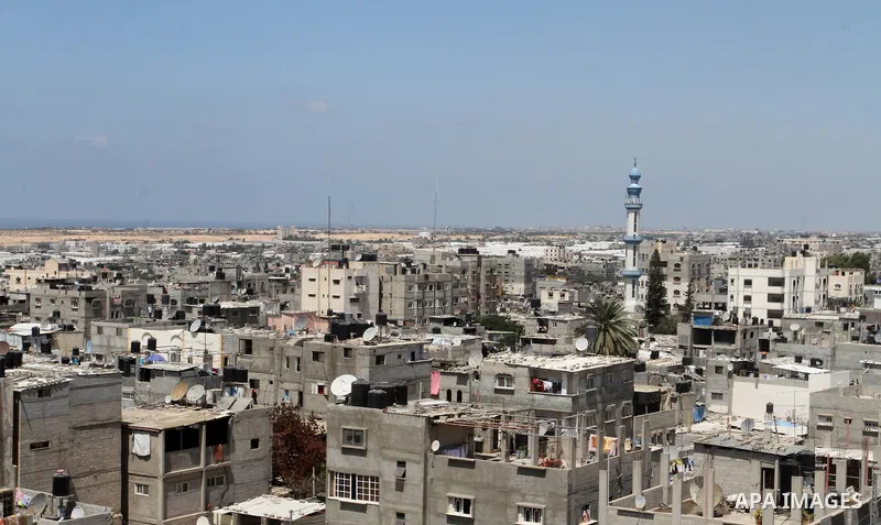 A general view show the Rafah city in the southern Gaza strip, on August 24, 2015. Photo by Abed Rahim Khatib