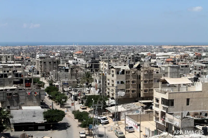 A general view show the Rafah city in the southern Gaza strip, on August 24, 2015. Photo by Abed Rahim Khatib