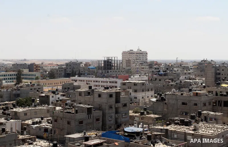 A general view show the Rafah city in the southern Gaza strip, on August 24, 2015. Photo by Abed Rahim Khatib