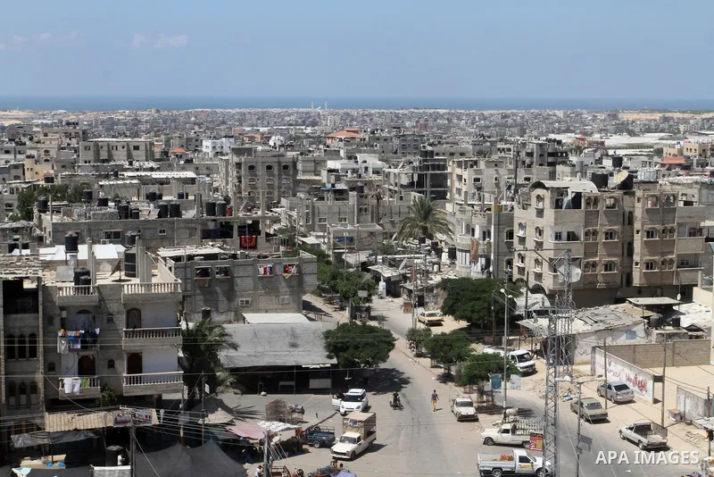 A general view show the Rafah city in the southern Gaza strip, on August 24, 2015. Photo by Abed Rahim Khatib