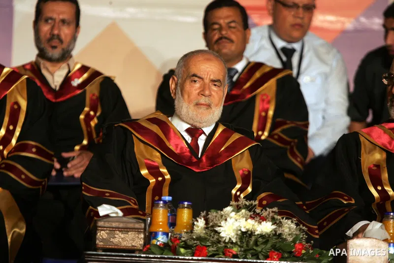 Deputy of the Legislative Council, Ahmed Bahar attends a graduation ceremony at Al-Aqsa University in Khan Younis in the southern of Gaza strip on August 29, 2015. Photo by Abed Rahim Khatib