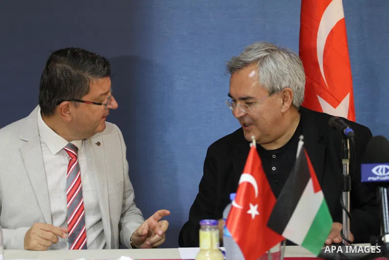 Turkish ambassador to the Palestinian Authority Mustafa Sarnch, attend a meeting with Palestinian businessmen, in Gaza city, on August 30, 2015. Photo by Mohammed Asad