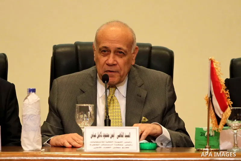 Members of the High Elections Committee attend a news conference in Cairo, Egypt, August 30, 2015. Egypt will hold a long-awaited parliamentary election in two phases starting Oct. 18-19, the election commission said on...