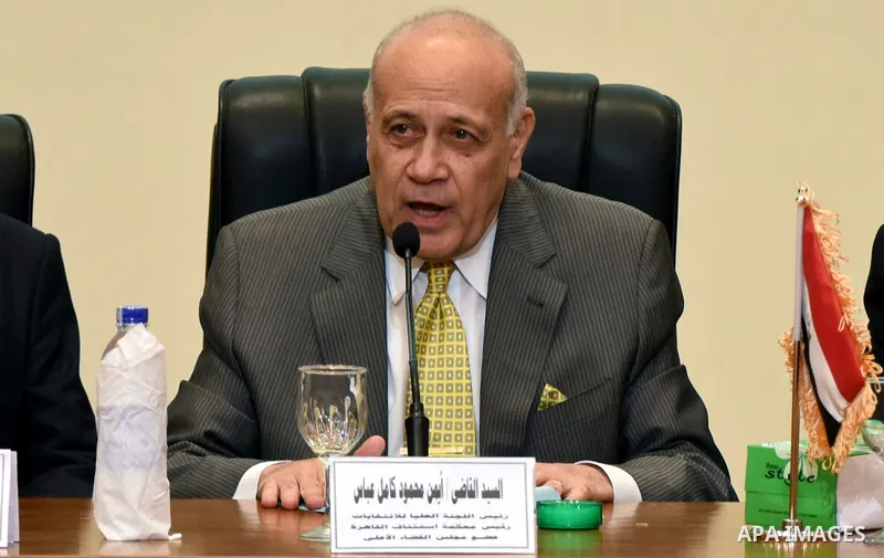 Members of the High Elections Committee attend a news conference in Cairo, Egypt, August 30, 2015. Egypt will hold a long-awaited parliamentary election in two phases starting Oct. 18-19, the election commission said on...