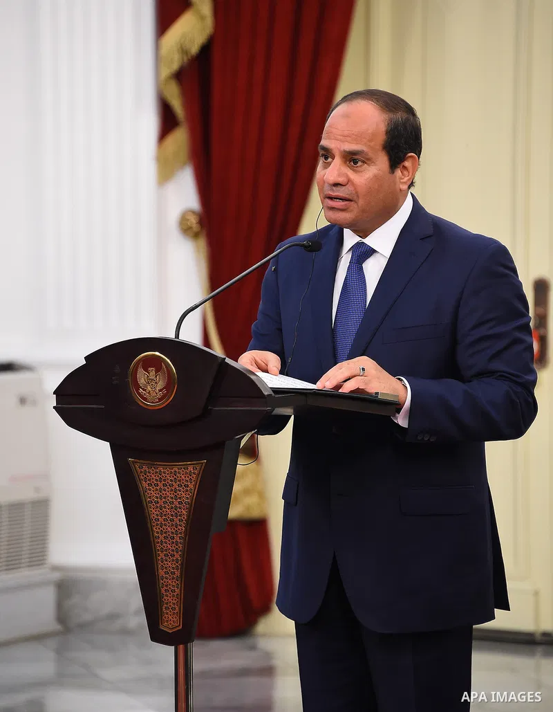 Egyptian President Abdel Fattah al-Sisi and Indonesia's President Joko Widodo attend a joint press conference in Jakarta on September 4, 2015. Al-Sisi, who arrived from Beijing, is on the final stop of his near week-long...