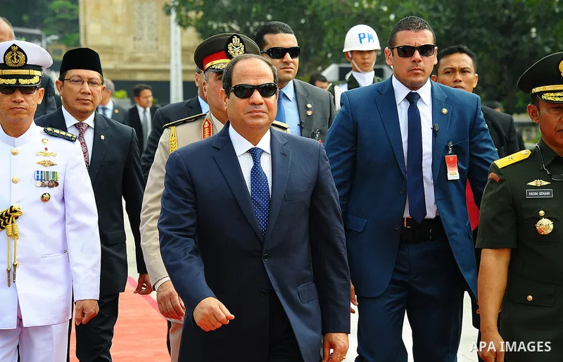 Egypt's President Abdel Fattah al-Sisi visits the National Cemetery of Heroes Kalipata in Indonesia on September 5, 2015. Al-Sisi, who arrived from Beijing, is on the final stop of his near week-long Asian trip. Photo by...
