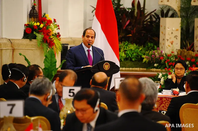 Egypt's President Abdel Fattah al-Sisi meets with Indonesia's President Joko Widodo in Indonesia on September 5, 2015. Al-Sisi, who arrived from Beijing, is on the final stop of his near week-long Asian trip. Photo by Eg...