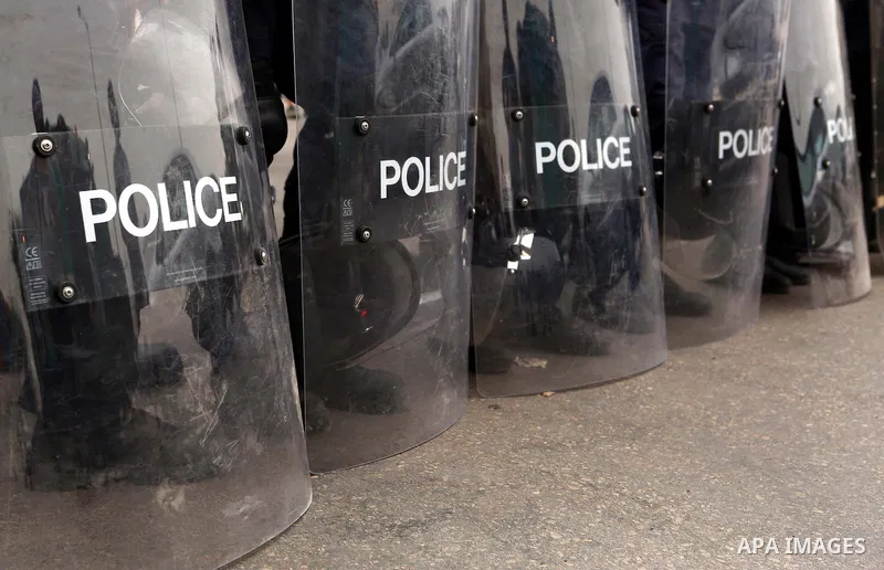Lebanese policemen stand guard during a protest denouncing Lebanon's stagnant political system, that has become the target of demonstrations following a trash crisis, in Beirut's Martyr's square, on September 9, 2015. Le...