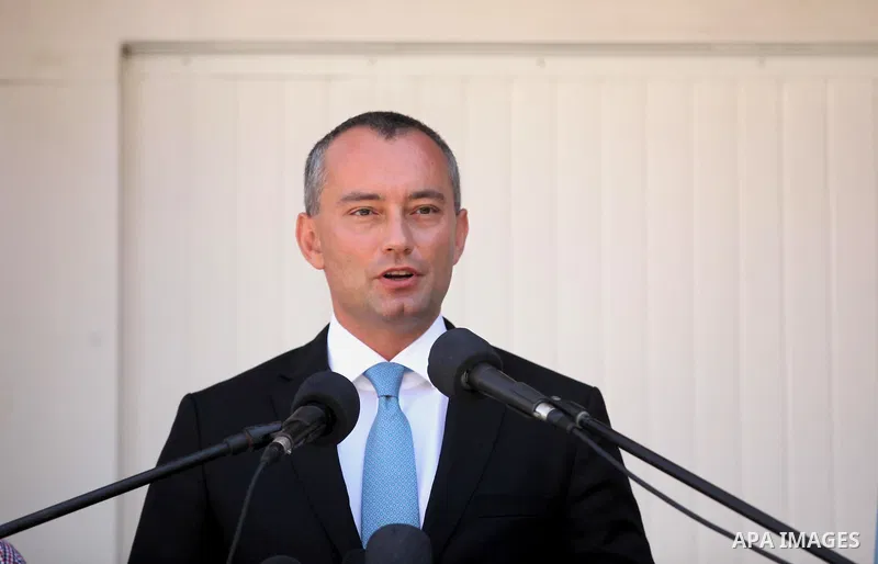 United Nations' new Middle East peace envoy, Nickolay Mladenov speaks during a press conference in Gaza city on Sep. 17, 2015. Mladenov will meet with UN officials, the head of the Qatari National Committee for the Recon...