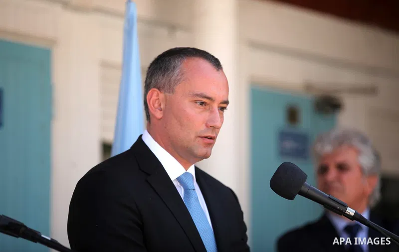 United Nations' new Middle East peace envoy, Nickolay Mladenov speaks during a press conference in Gaza city on Sep. 17, 2015. Mladenov will meet with UN officials, the head of the Qatari National Committee for the Recon...