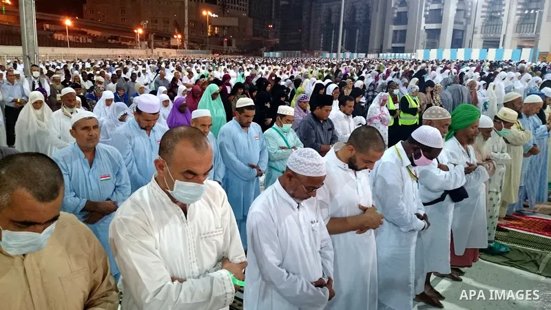 Muslim pilgrims attend the 16th conference of "Muslim youth and Media" during the annual haj pilgrimage in Mecca September 19, 2015. According to the Muslims holy book the Koran, the Kaaba was built by Abraham and his so...