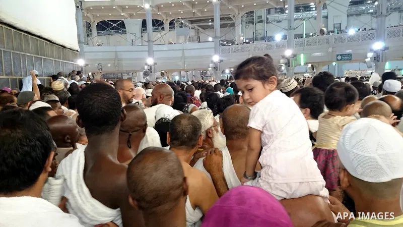 Muslim pilgrims attend the 16th conference of "Muslim youth and Media" during the annual haj pilgrimage in Mecca September 19, 2015. According to the Muslims holy book the Koran, the Kaaba was built by Abraham and his so...