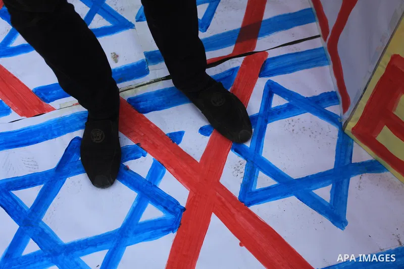 Relatives of Palestinian prisoners in Israeli jails, take part in a protest to show solidarity with Palestinians clashing with Israeli security forces at Jerusalem's al-Aqsa mosque, outside the Red Cross office, in Gaza...
