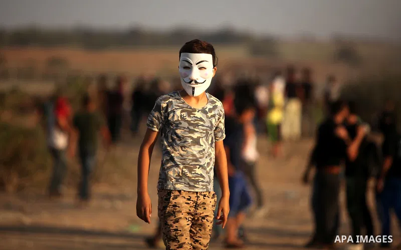 Palestinian protesters clash with Israeli security forces near the border between Israel and Central Gaza Strip east of Bureij on October 17, 2015. At least 40 Palestinians and seven Israelis have died in more than two w...