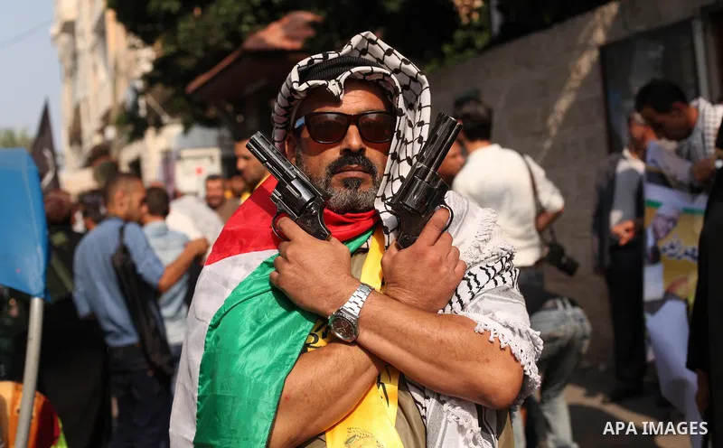 Palestinians take part in an anti-Israel protest in front of Red cross office, in Gaza city, on Oct. 19, 2015. Israel pressed ahead with major security measures after five more stabbing incidents, while ultra-Orthodox Je...