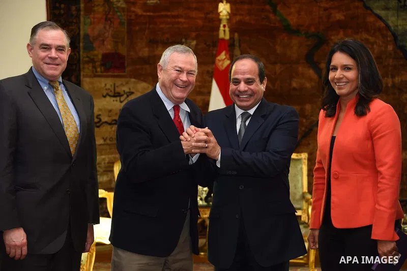 Egyptian president Abdel Fattah al-Sisi meets with members of the US Congress in Cairo, Egypt on Nov. 22, 2015. Photo by Egyptian President Office