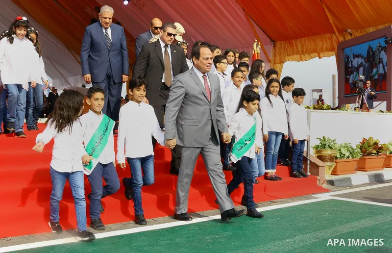 Egyptian president Abdel Fattah al-Sisi take part during the opening of a project in Port Said in Egypt, on Nov. 28, 2015. Photo by Egyptian President Office