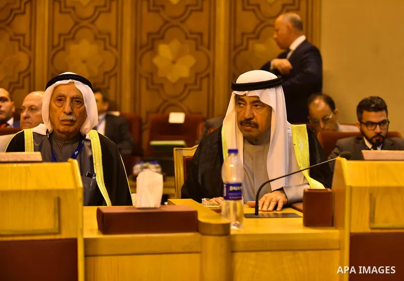 Members of Arab thought foundation take part in a meeting in the Arab League's headquarters in the Egyptian capital, Cairo, on Dec. 06, 2015. The Arab Thought Foundation is an international independent non-governmental o...