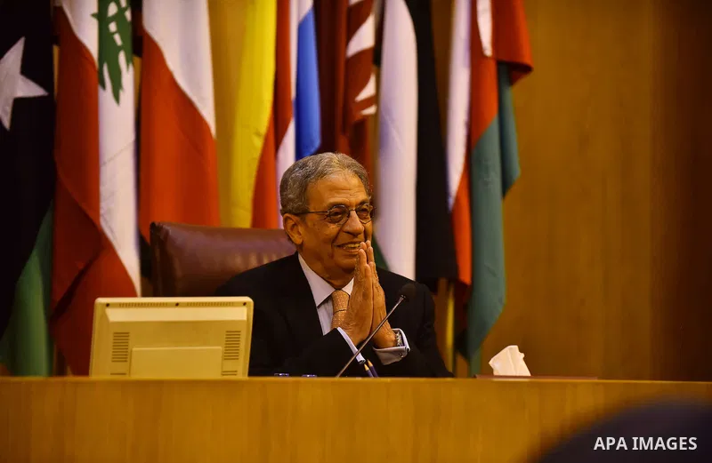 Egyptian former Secretary-General of the Arab League, Amr Moussa attends a meeting in the Arab League's headquarters in the Egyptian capital, Cairo, on Dec. 07, 2015. The Arab Thought Foundation is an international indep...