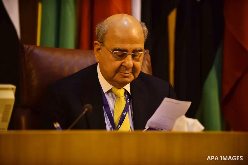 Members of Arab thought foundation take part in a meeting in the Arab League's headquarters in the Egyptian capital, Cairo, on Dec. 07, 2015. The Arab Thought Foundation is an international independent non-governmental o...