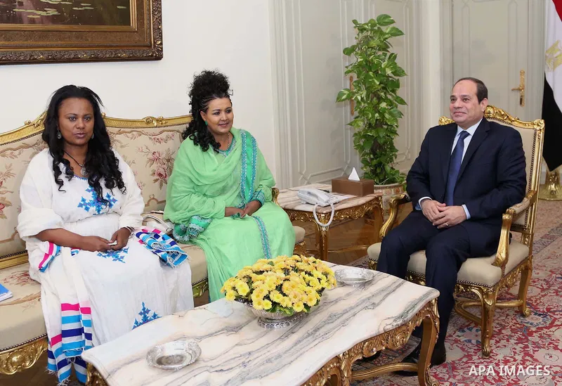 Egyptian President Abdel Fattah al-Sisi meets with Representatives of the Ethiopian People's diplomatic delegation in Cairo, Egypt, on Dec. 07, 2015. Photo by Egyptian President Office