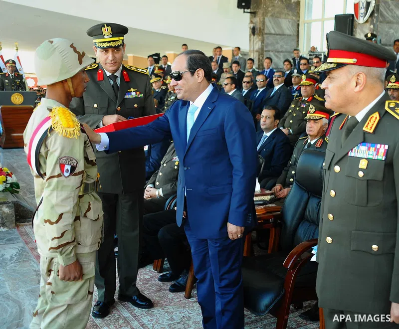 Egyptian President Abdel Fattah al-Sisi attends a military academy graduation ceremony in the capital, Cairo, on Dec. 27, 2015. Photo by Egyptian President Office