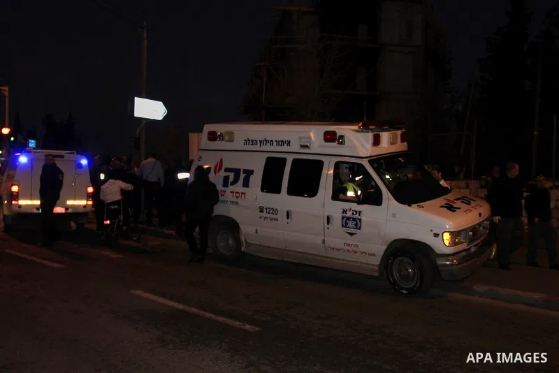 Israeli forensic police investigate the site of an attack near Jerusalem's light rail train service on January 4, 2016, after a Palestinian tried to stab security forces, police said. A 15-year-old Israeli girl was light...
