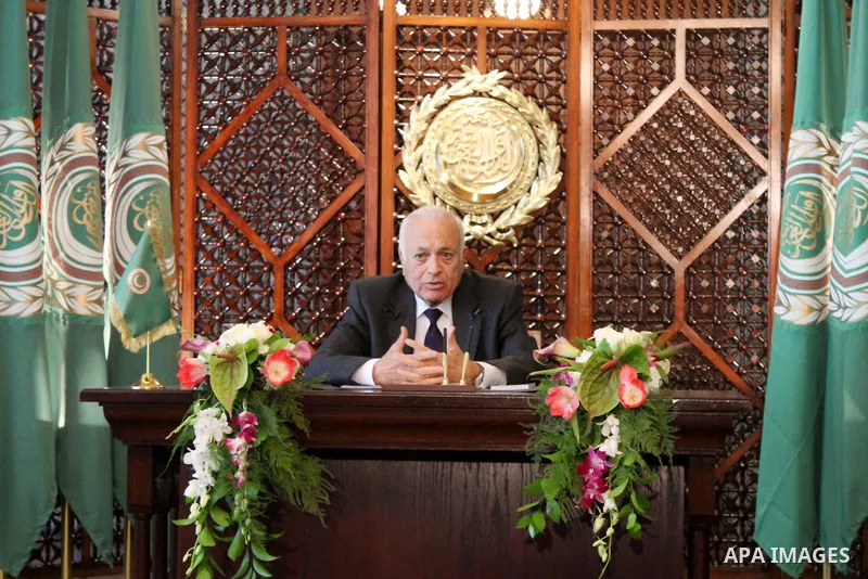 Secretary-General of the Arab League, Nabil Elaraby speaks to media following a meeting with United Nations special envoy of the Syrian crisis Staffan de Mistura in Cairo, on Jan. 06, 2016. Photo by Stranger