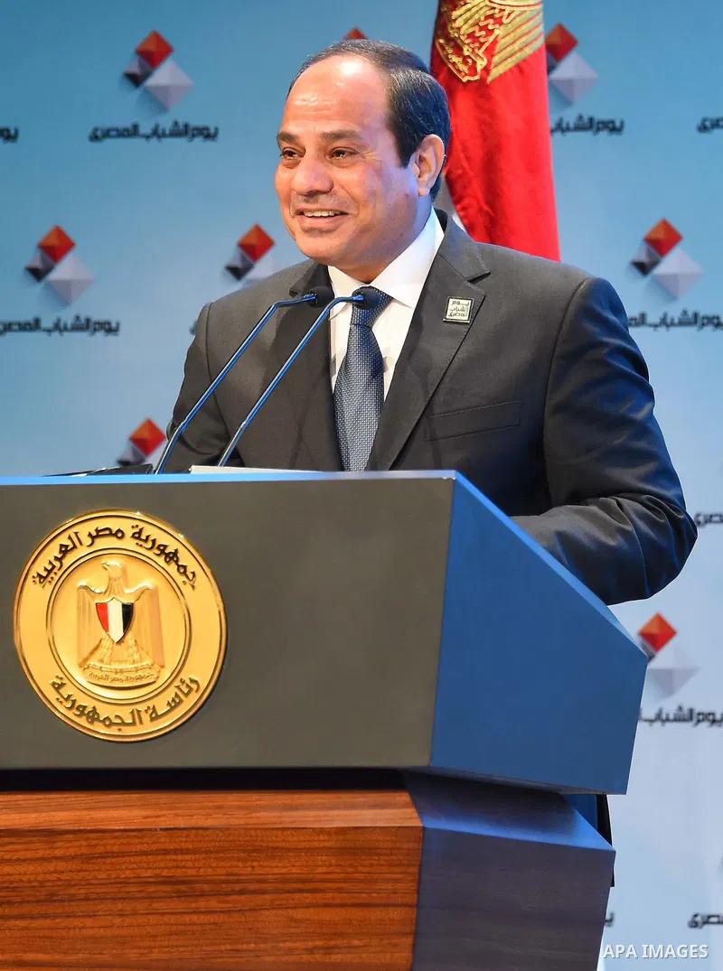 Egyptian President Abdel Fattah el-Sisi, takes part in the ceremony to mark the the Egyptian Youth Day, in Cairo on January 09, 2016. Photo by Egyptian President Office